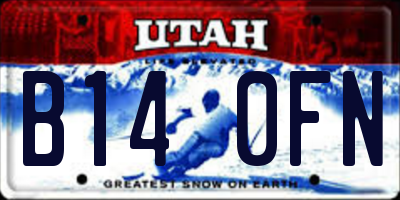UT license plate B140FN