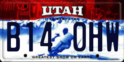 UT license plate B140HW