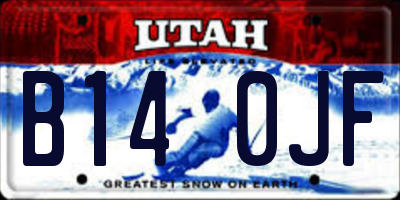 UT license plate B140JF