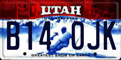 UT license plate B140JK