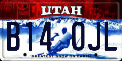 UT license plate B140JL