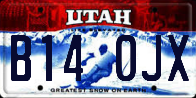 UT license plate B140JX