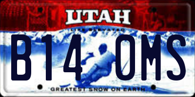 UT license plate B140MS