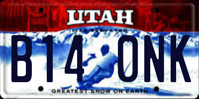 UT license plate B140NK