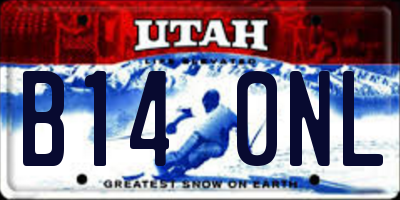 UT license plate B140NL