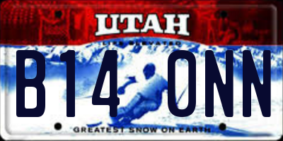 UT license plate B140NN
