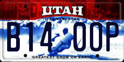 UT license plate B140OP