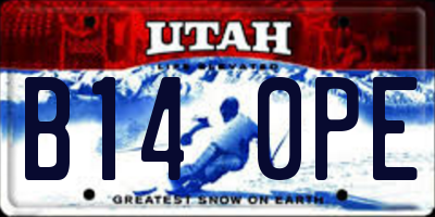 UT license plate B140PE