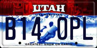 UT license plate B140PL