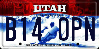 UT license plate B140PN