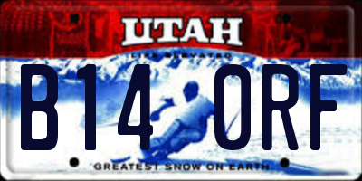 UT license plate B140RF