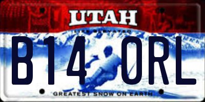UT license plate B140RL