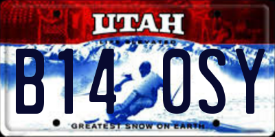 UT license plate B140SY