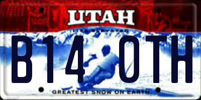 UT license plate B140TH