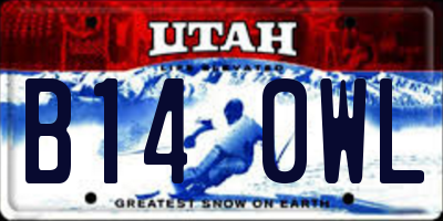UT license plate B140WL