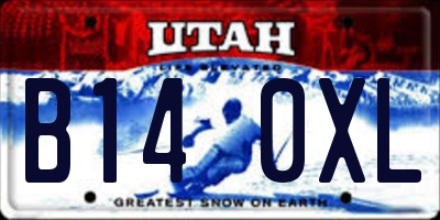 UT license plate B140XL