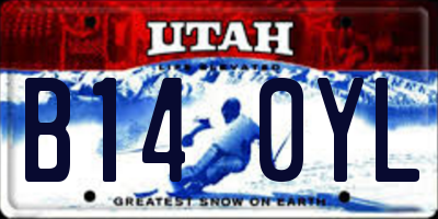 UT license plate B140YL