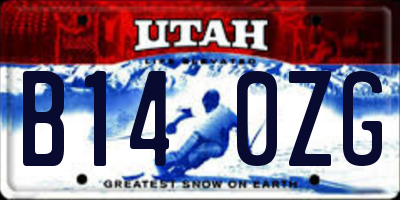 UT license plate B140ZG