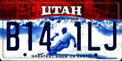 UT license plate B141LJ