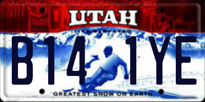 UT license plate B141YE