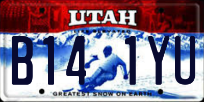 UT license plate B141YU