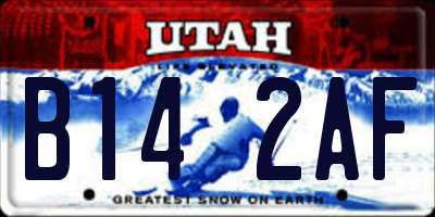 UT license plate B142AF