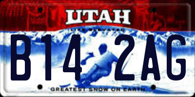 UT license plate B142AG