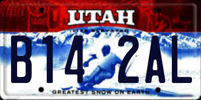 UT license plate B142AL