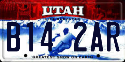 UT license plate B142AR
