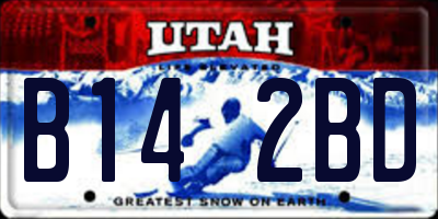 UT license plate B142BD