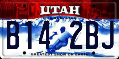 UT license plate B142BJ