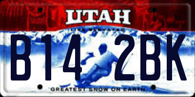 UT license plate B142BK