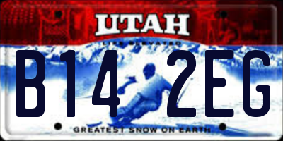 UT license plate B142EG