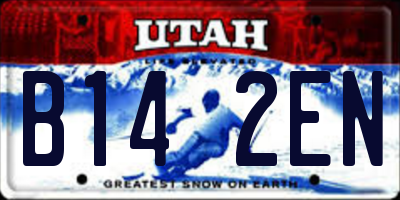 UT license plate B142EN