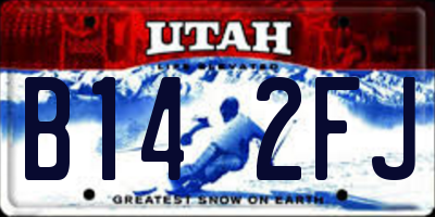 UT license plate B142FJ