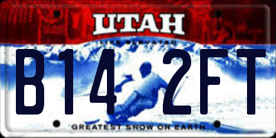 UT license plate B142FT