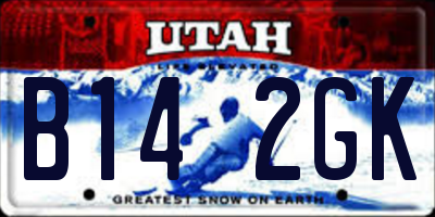 UT license plate B142GK