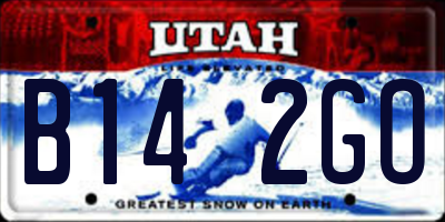 UT license plate B142GO