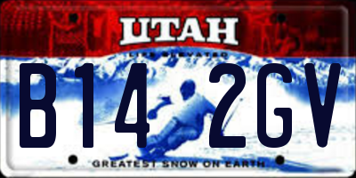 UT license plate B142GV