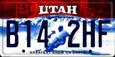 UT license plate B142HF