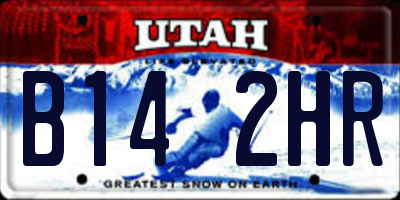 UT license plate B142HR