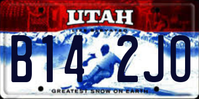 UT license plate B142JO