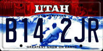 UT license plate B142JR