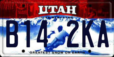 UT license plate B142KA