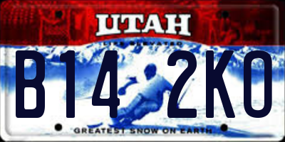 UT license plate B142KO