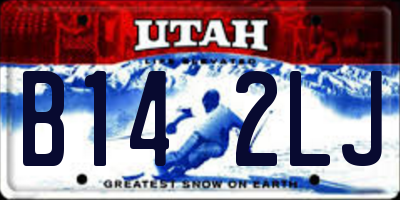 UT license plate B142LJ