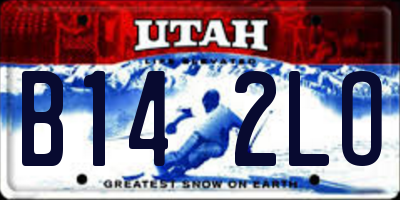 UT license plate B142LO