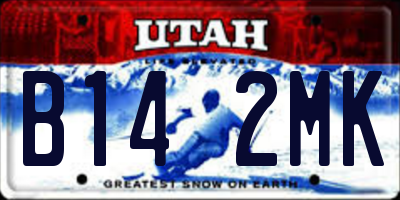 UT license plate B142MK