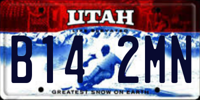 UT license plate B142MN