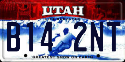 UT license plate B142NT